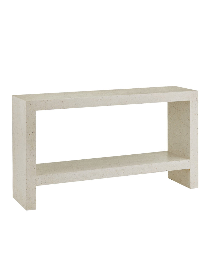 Currey and Company 2000-0039 Console Table, Ivory Terrazzo