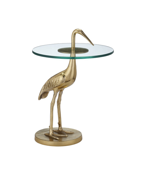 Currey and Company 4000-0194 Accent Table, Gold / Clear