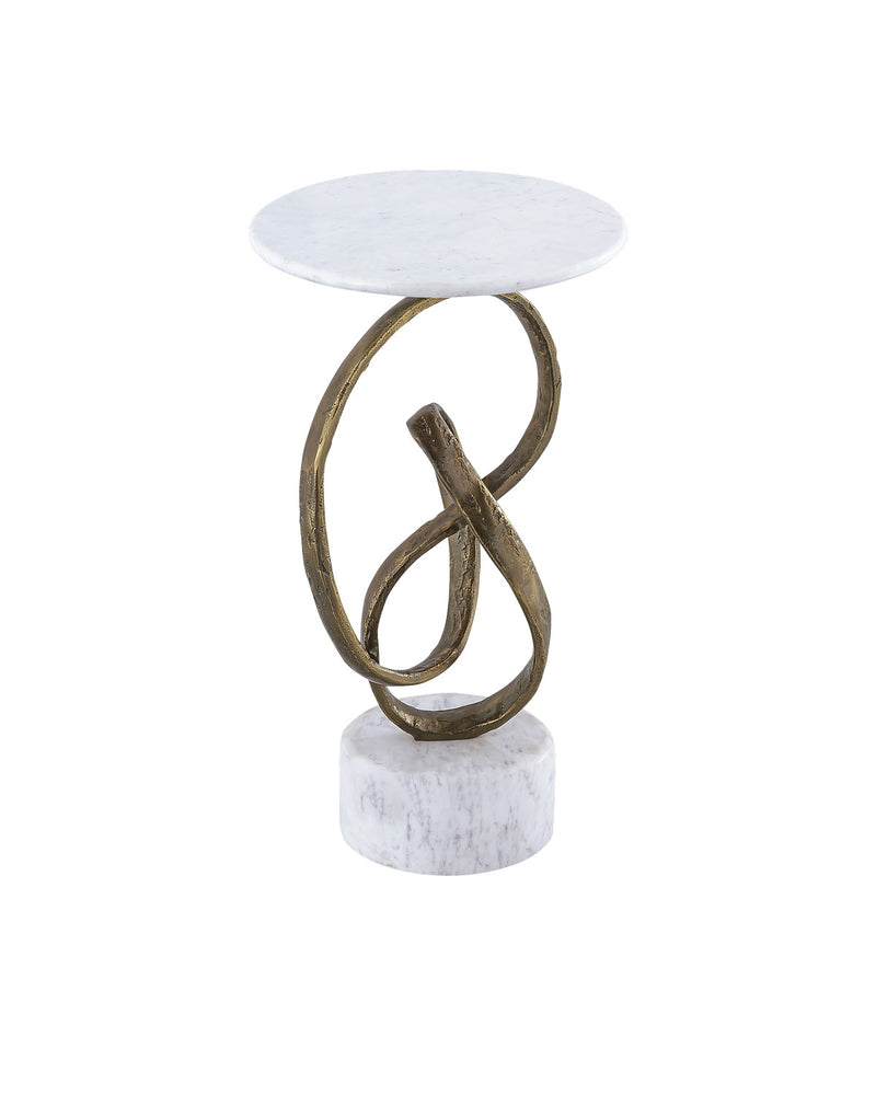 Currey and Company 4000-0196 Accent Table, Antique Brass / Natural