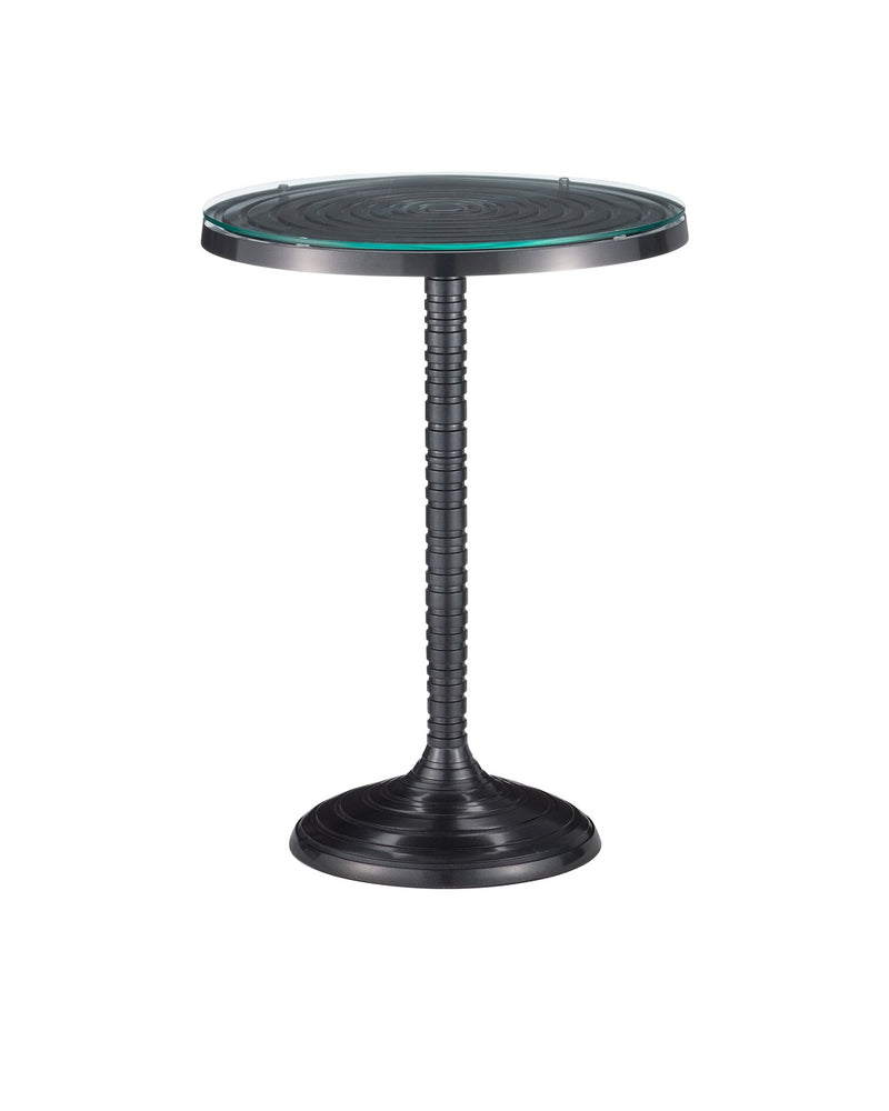 Currey and Company 4000-0202 Accent Table, Black Nickel / Clear