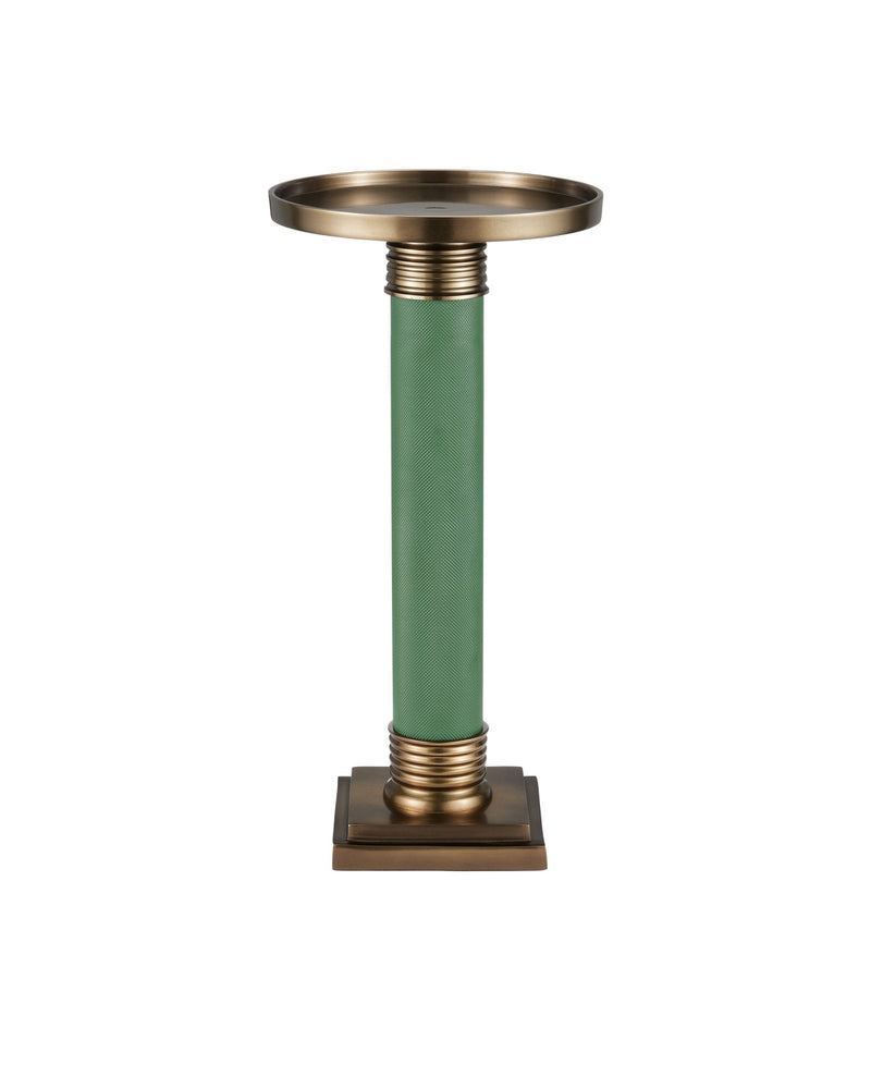Currey and Company 4000-0209 Accent Table, Green / Antique Brass