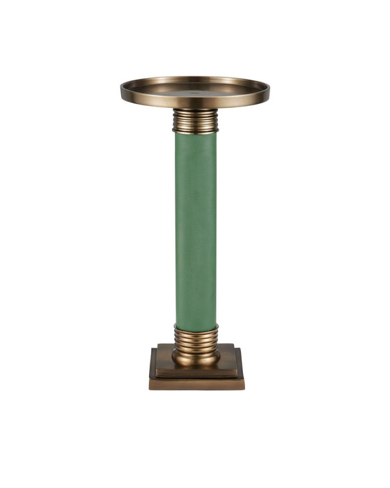 Currey and Company 4000-0209 Accent Table, Green / Antique Brass