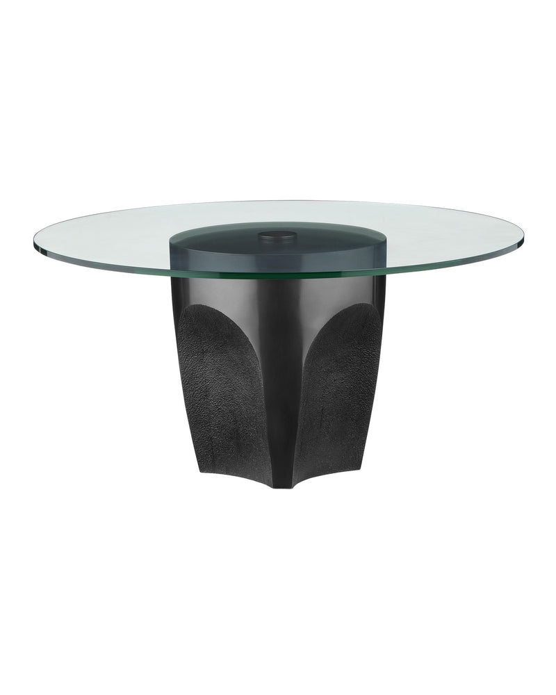 Currey and Company 4000-0218 Cocktail Table, Black / Clear