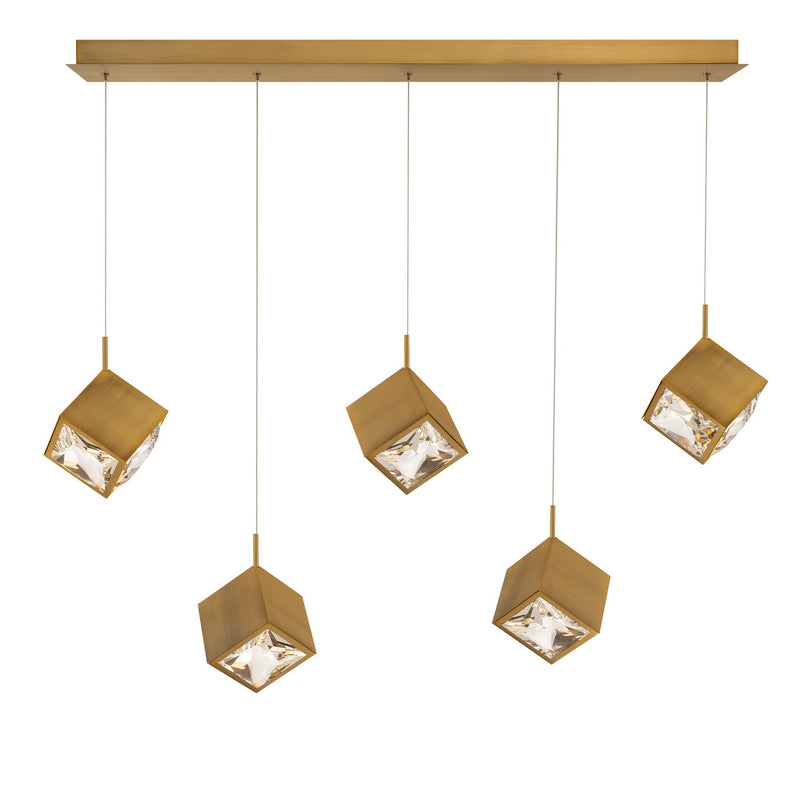 W.A.C. Lighting PD-29305L-AB LED Chandelier, Aged Brass