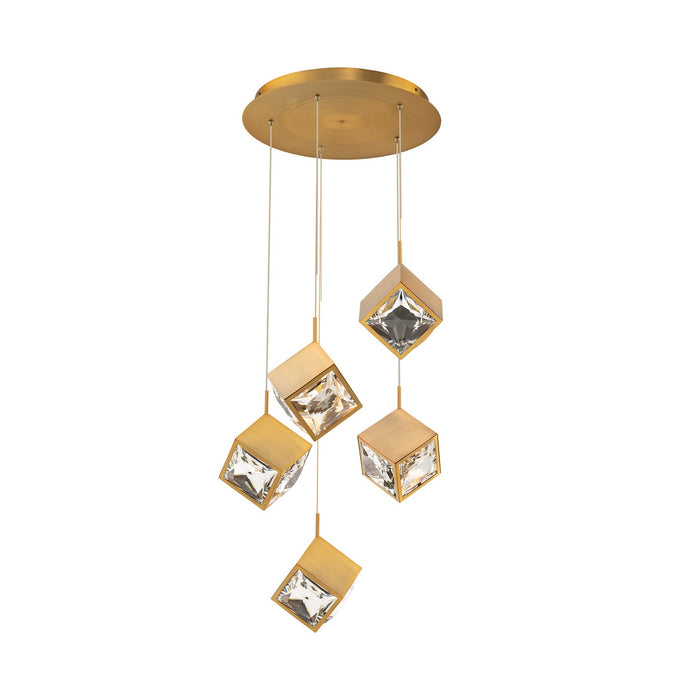 W.A.C. Lighting PD-29305R-AB LED Chandelier, Aged Brass