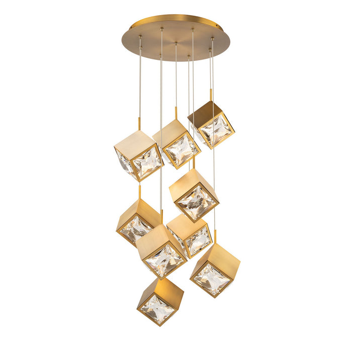 W.A.C. Lighting PD-29309R-AB LED Chandelier, Aged Brass