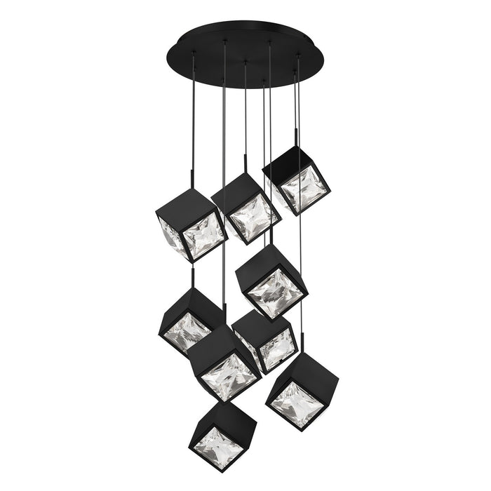 W.A.C. Lighting PD-29309R-BK LED Chandelier, Black