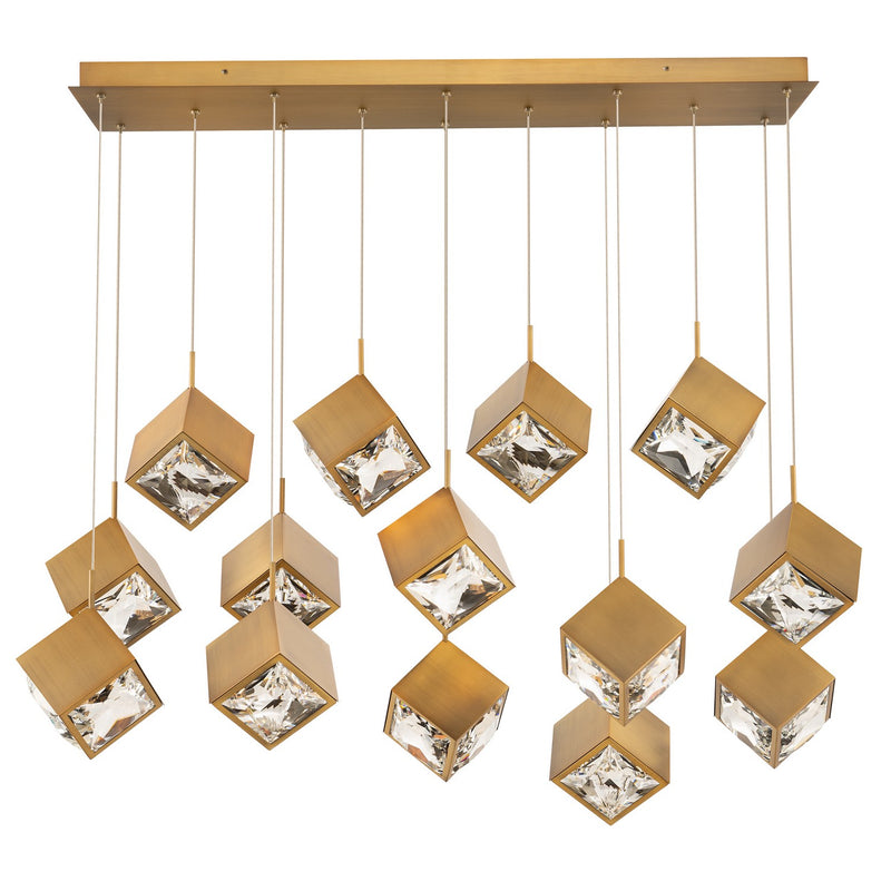 W.A.C. Lighting PD-29314L-AB LED Chandelier, Aged Brass