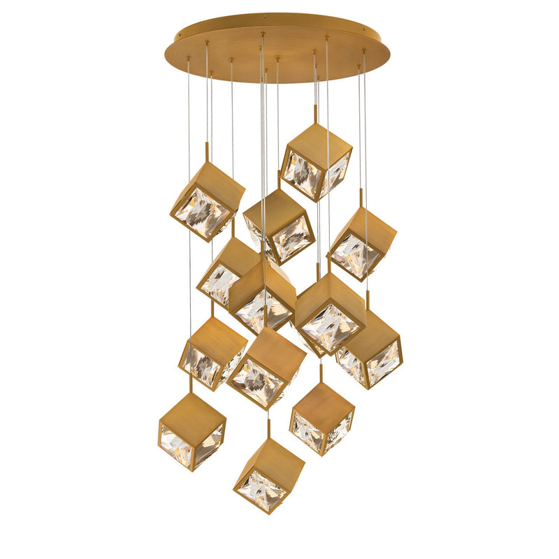 W.A.C. Lighting PD-29315R-AB LED Chandelier, Aged Brass