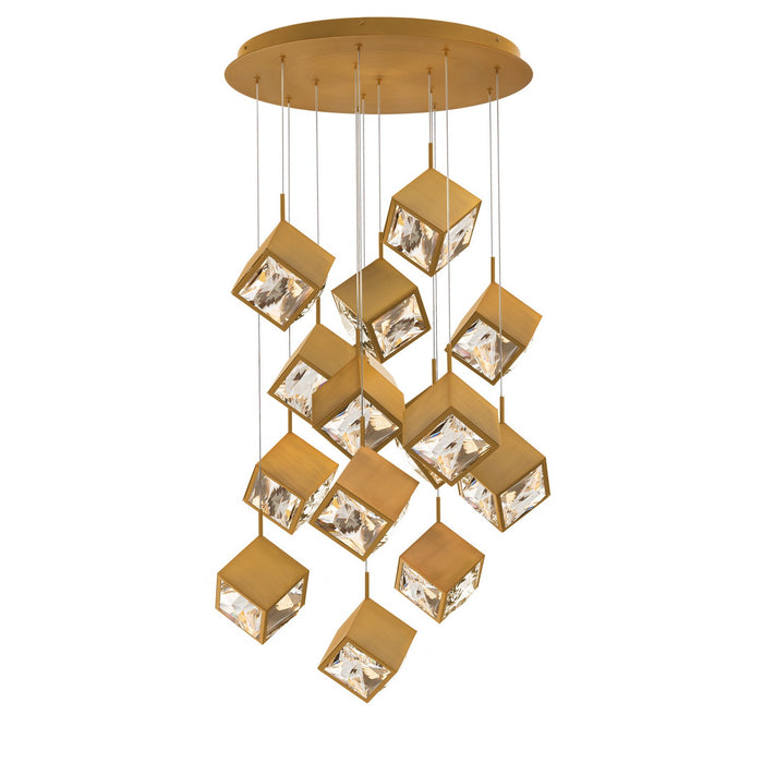 W.A.C. Lighting PD-29315R-AB LED Chandelier, Aged Brass