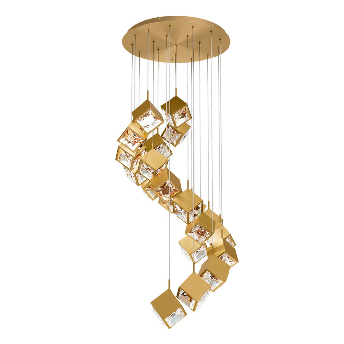 W.A.C. Lighting PD-29321R-AB LED Chandelier, Aged Brass
