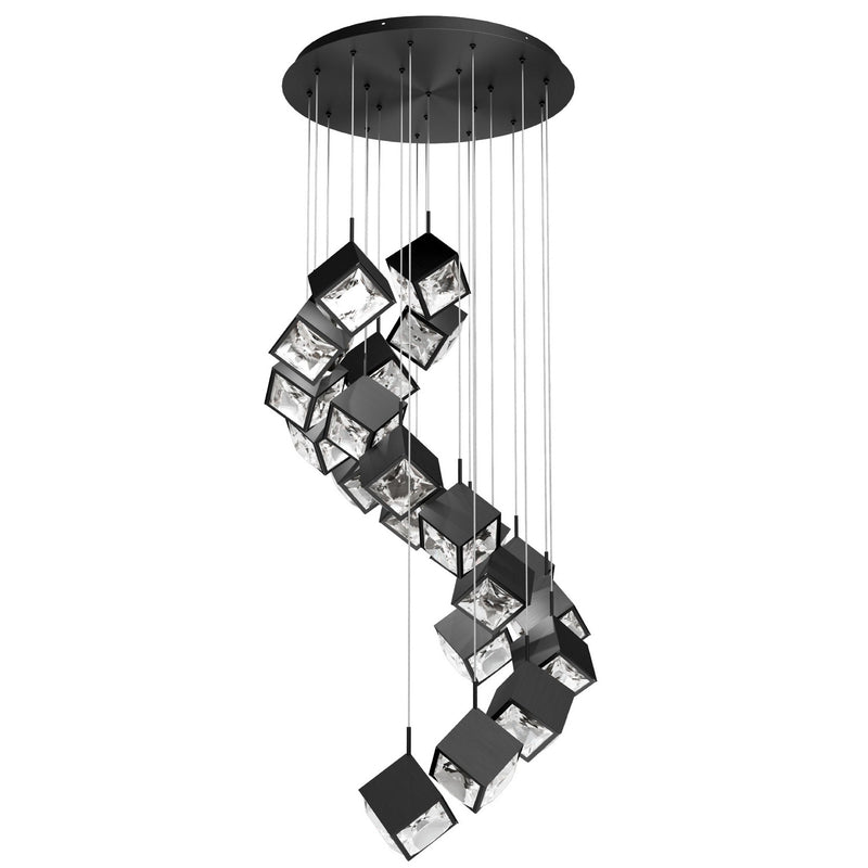 W.A.C. Lighting PD-29321R-BK LED Chandelier, Black