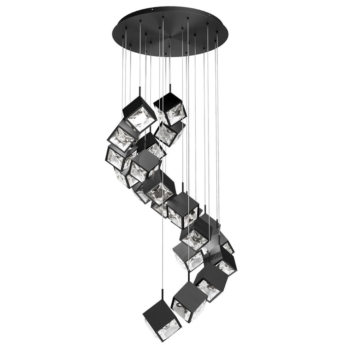 W.A.C. Lighting PD-29321R-BK LED Chandelier, Black