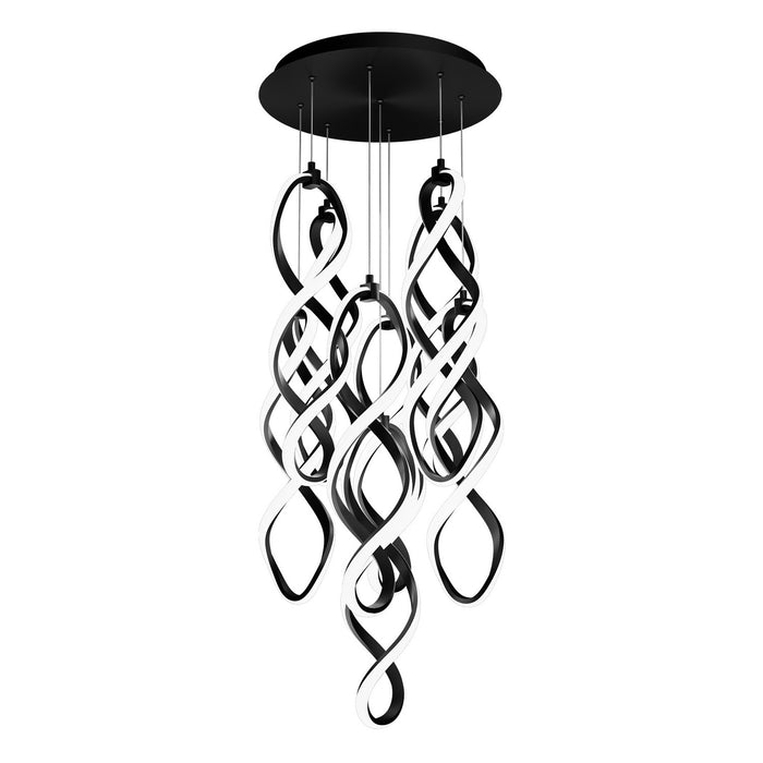 W.A.C. Lighting PD-47809R-BK LED Chandelier, Black