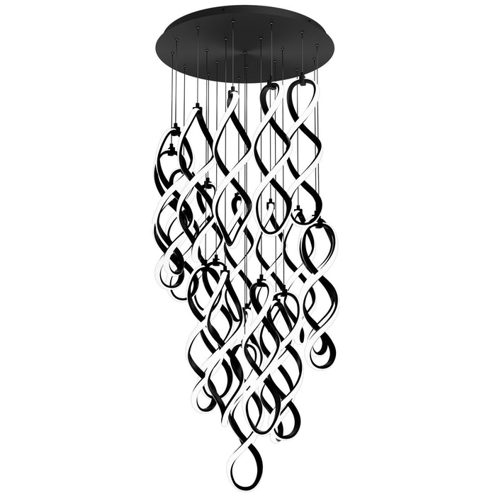 W.A.C. Lighting PD-47821R-BK LED Chandelier, Black