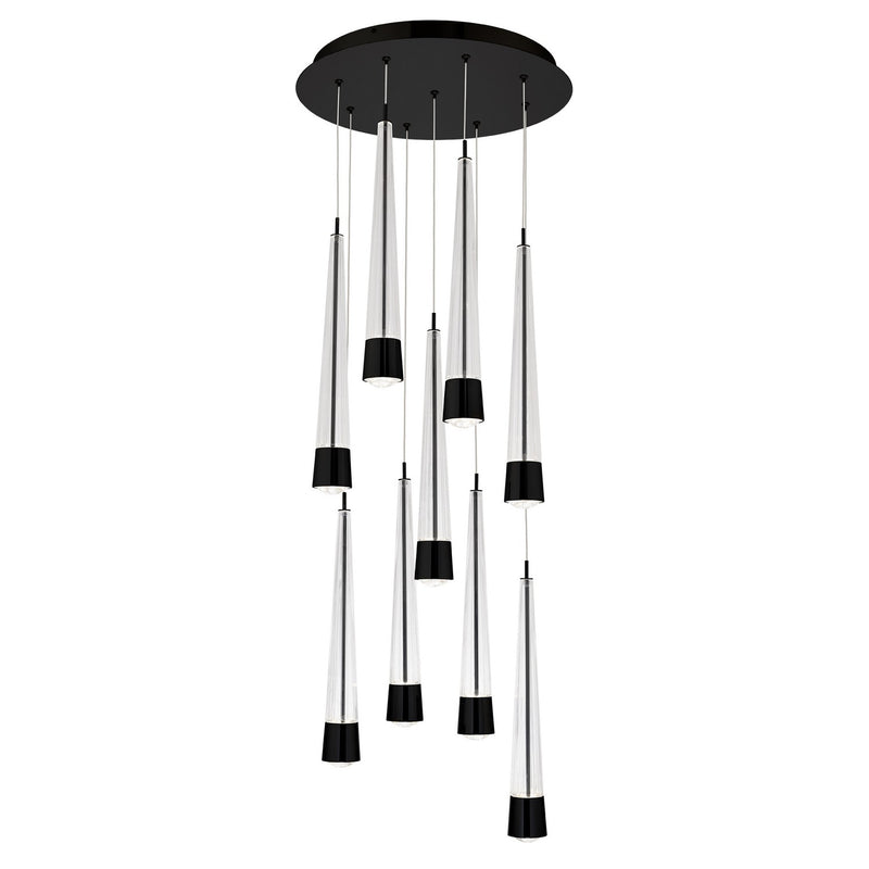 W.A.C. Lighting PD-59409R-BK LED Chandelier, Black