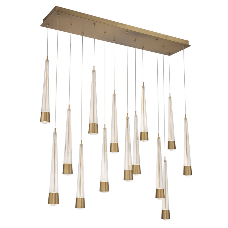W.A.C. Lighting PD-59414L-AB LED Chandelier, Aged Brass