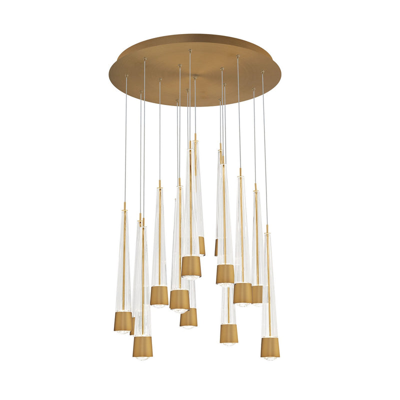 W.A.C. Lighting PD-59415R-AB LED Chandelier, Aged Brass