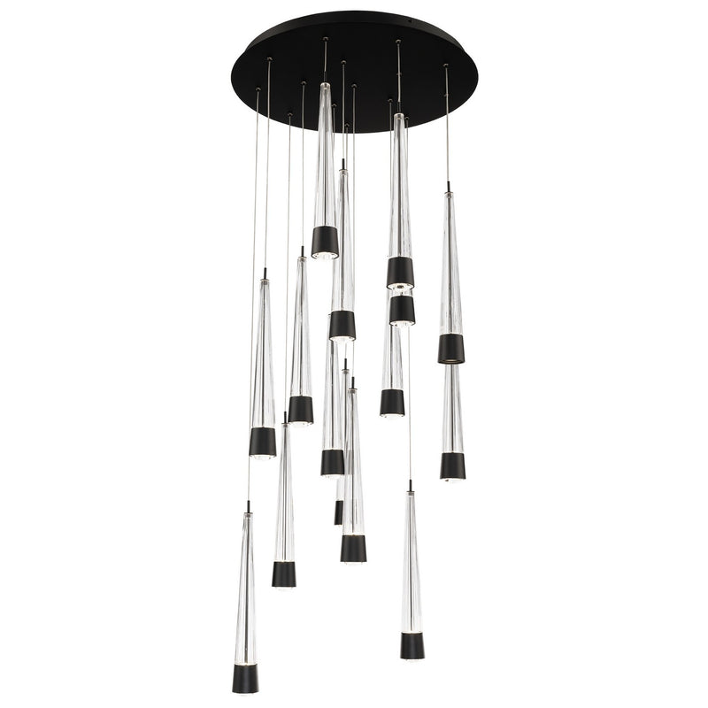 W.A.C. Lighting PD-59415R-BK LED Chandelier, Black