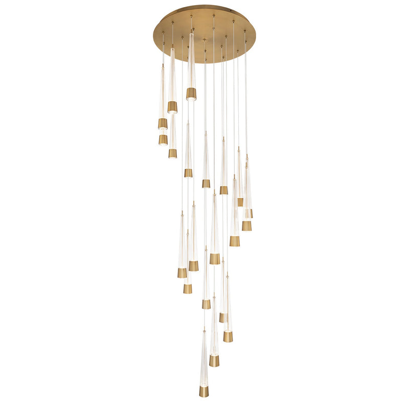 W.A.C. Lighting PD-59421R-AB LED Chandelier, Aged Brass