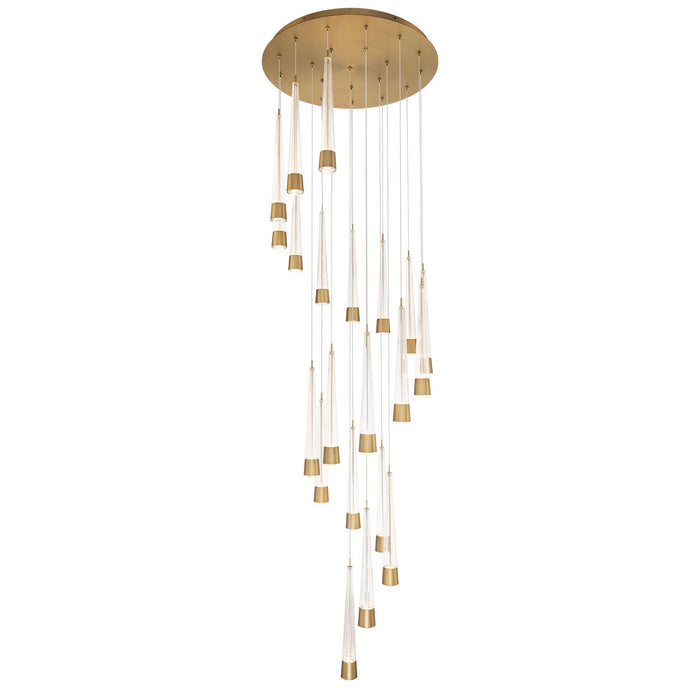 W.A.C. Lighting PD-59421R-AB LED Chandelier, Aged Brass