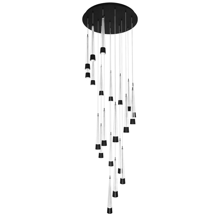 W.A.C. Lighting PD-59421R-BK LED Chandelier, Black