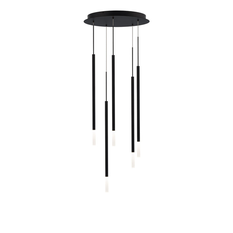 W.A.C. Lighting PD-69405R1-BK LED Chandelier, Black