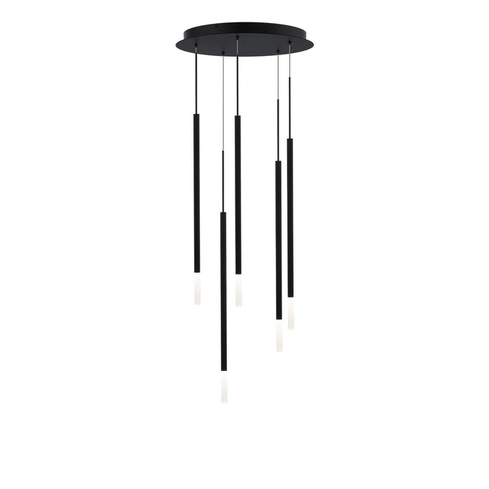 W.A.C. Lighting PD-69405R1-BK LED Chandelier, Black