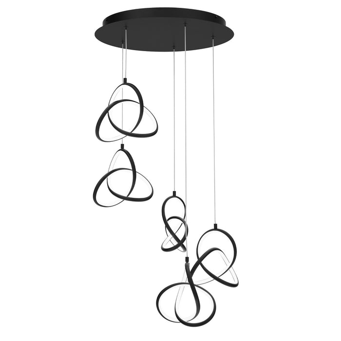 W.A.C. Lighting PD-84905R-BK LED Chandelier, Black