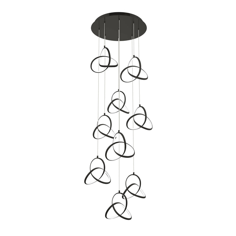 W.A.C. Lighting PD-84909R-BK LED Chandelier, Black