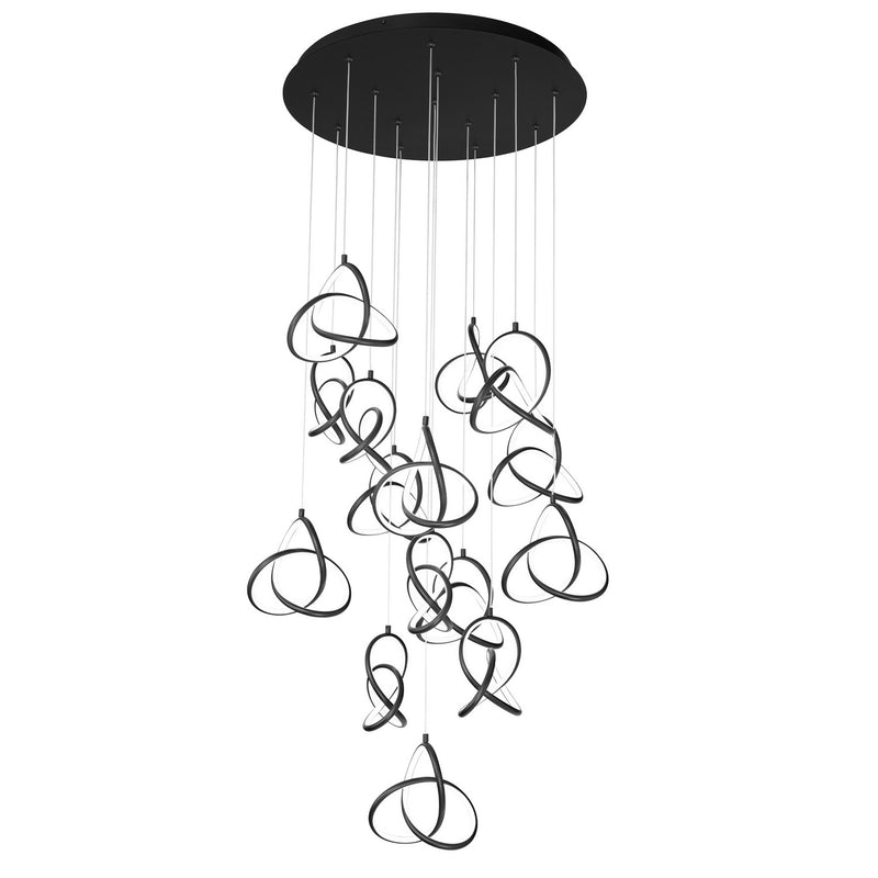 W.A.C. Lighting PD-84915R-BK LED Chandelier, Black