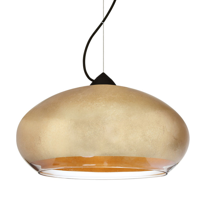 Besa 1KX-4345GF-BK One Light Pendant, Black
