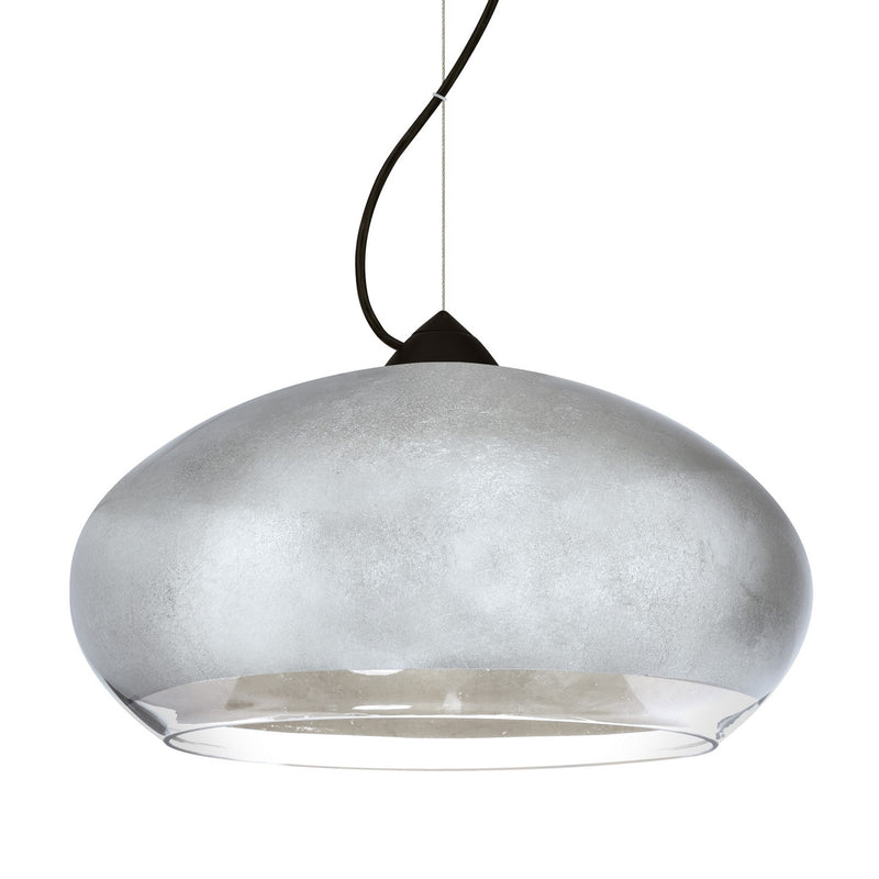 Besa 1KX-4345SF-BK One Light Pendant, Black