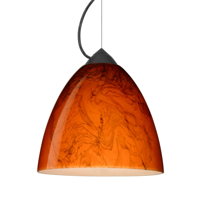 Besa 1KX-4470HB-BK One Light Pendant, Black
