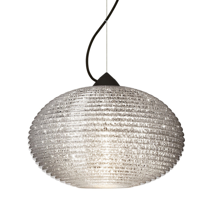 Besa 1KX-4912GL-BK One Light Pendant, Black