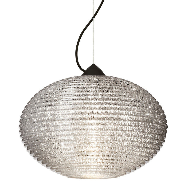 Besa 1KX-4913GL-BK One Light Pendant, Black
