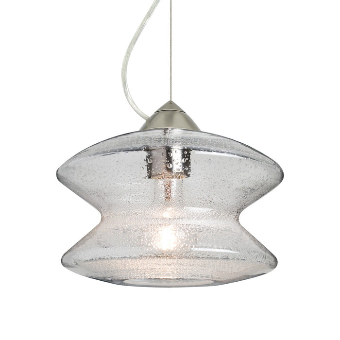 Besa 1KX-ZENCL-SN One Light Pendant, Satin Nickel