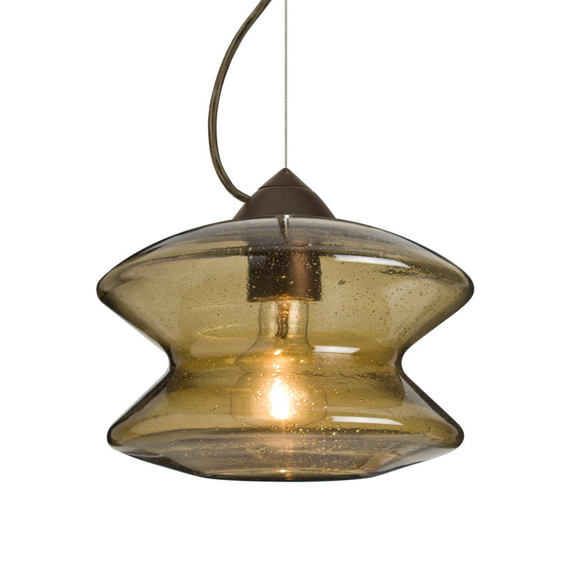 Besa 1KX-ZENLT-BR One Light Pendant, Bronze