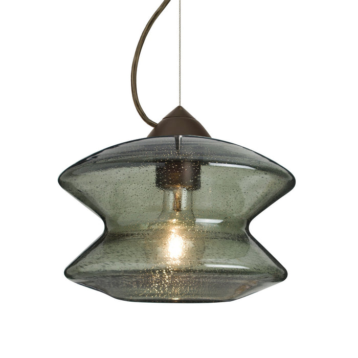 Besa 1KX-ZENMS-BR One Light Pendant, Bronze