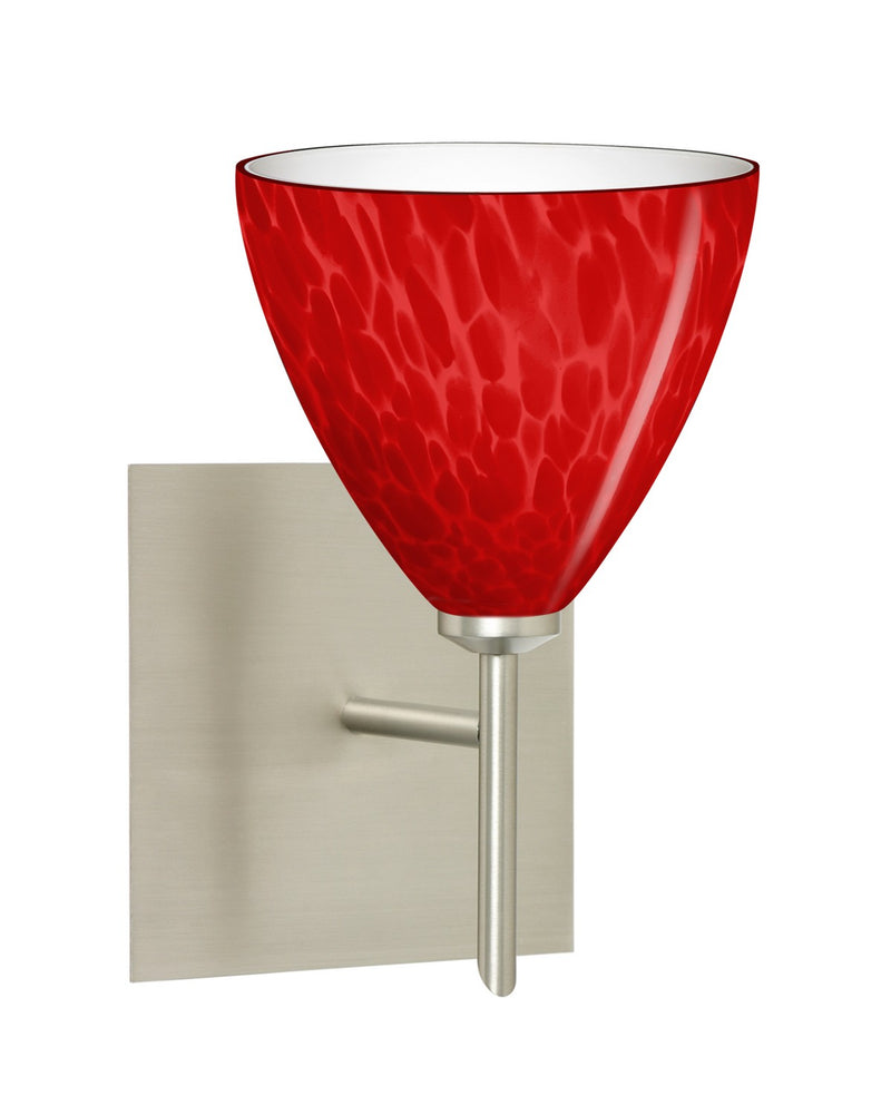 Besa 1SW-1779RC-LED-SN-SQ LED Wall Sconce, Satin Nickel