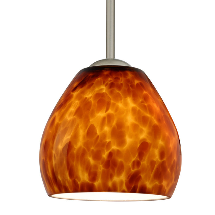 Besa 1TT-412218-SN One Light Pendant, Satin Nickel