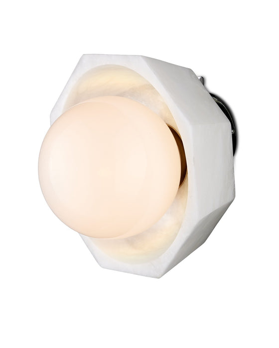 Currey and Company 5000-0269 One Light Wall Sconce, Natural / White