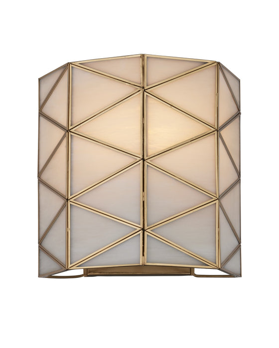 Currey and Company 5000-0270 One Light Wall Sconce, White / Antique Brass