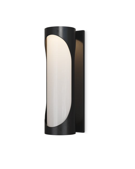 Currey and Company 5500-0047 LED Outdoor Wall Sconce, Black / White