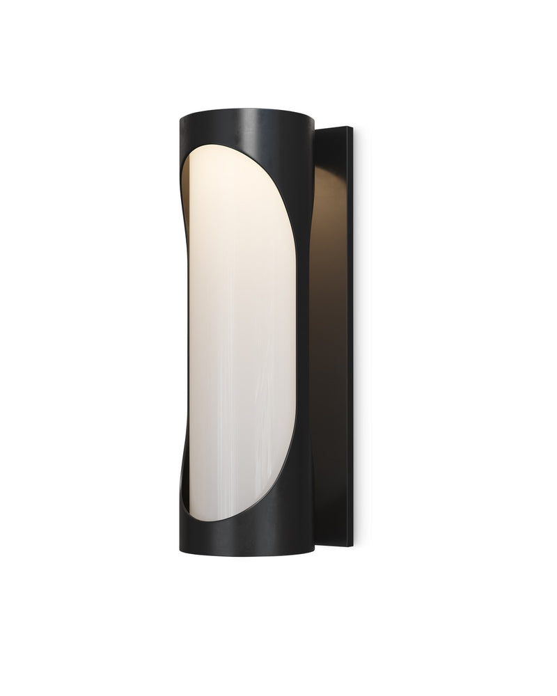 Currey and Company 5500-0048 LED Outdoor Wall Sconce, Black / White