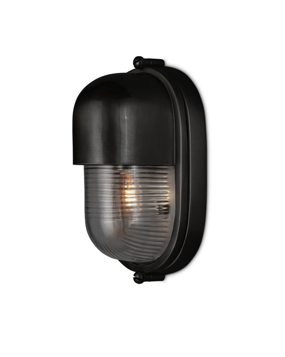 Currey and Company 5500-0050 One Light Outdoor Wall Sconce, Matte Black / Clear