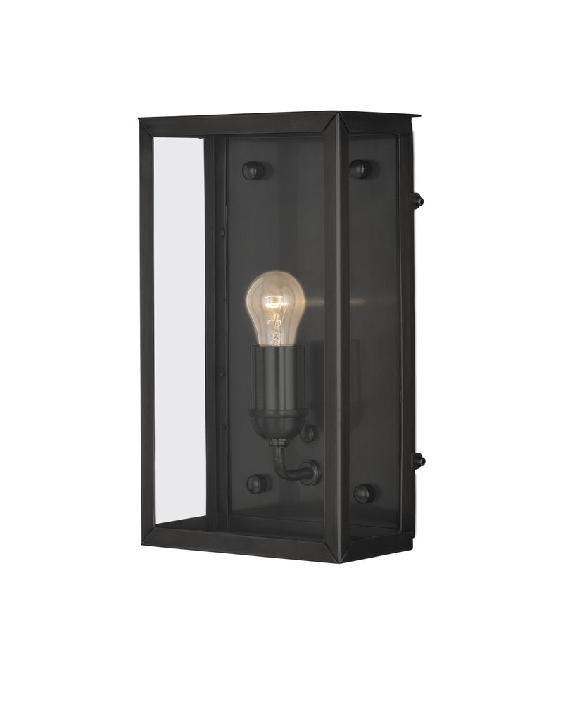 Currey and Company 5500-0053 One Light Outdoor Wall Sconce, Matte Black / Clear