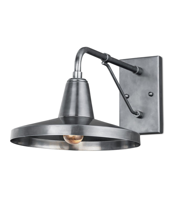 Currey and Company 5500-0057 One Light Outdoor Wall Sconce, Antique Silver