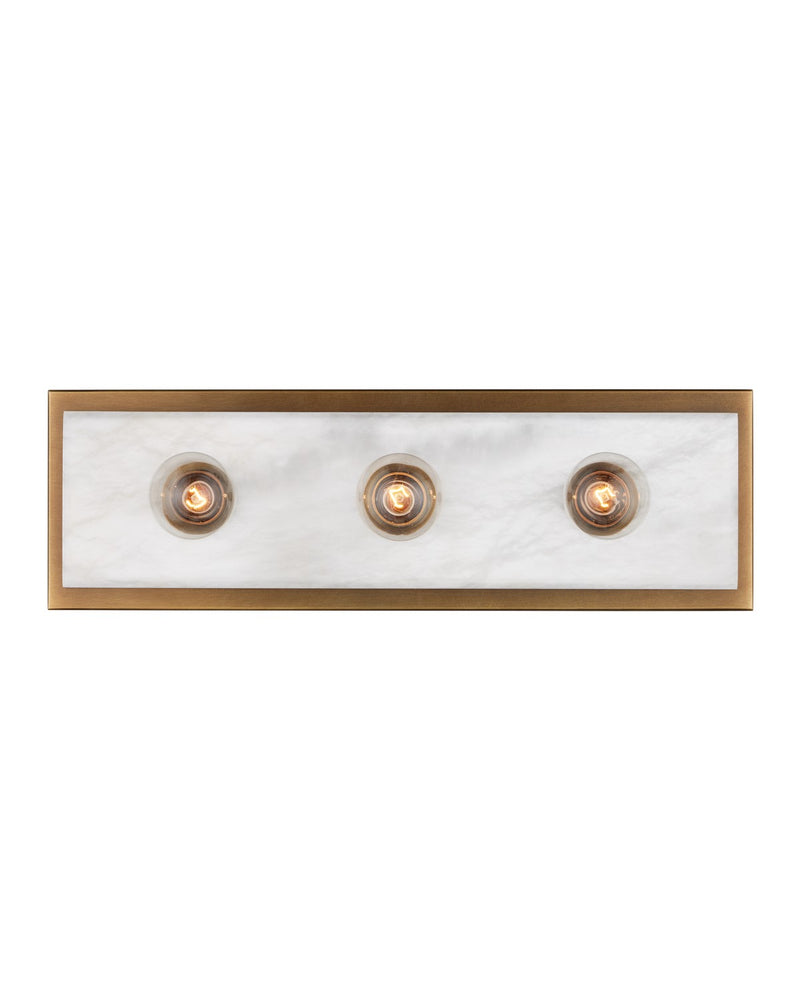Currey and Company 5800-0052 Three Light Wall Sconce, Natural / Antique Brass