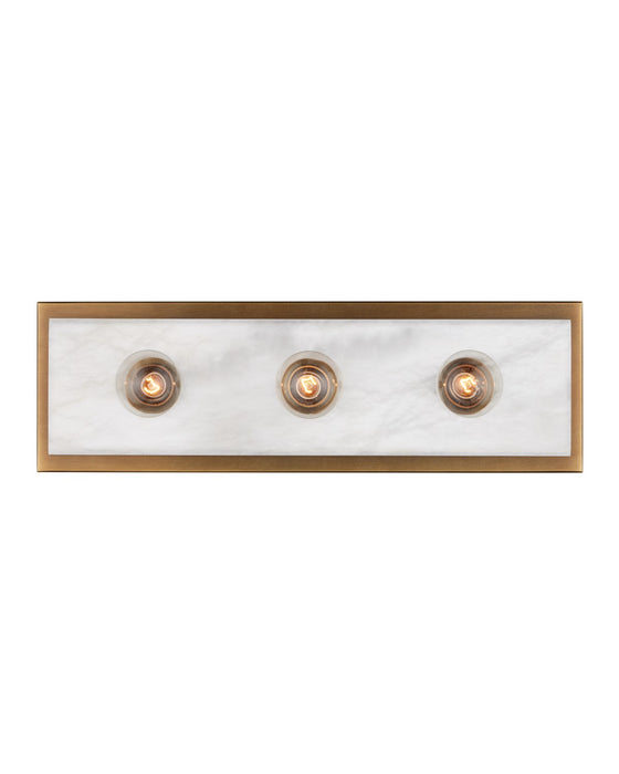 Currey and Company 5800-0052 Three Light Wall Sconce, Natural / Antique Brass